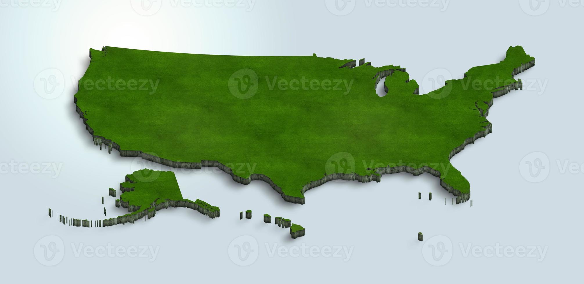 3D map illustration of usa photo
