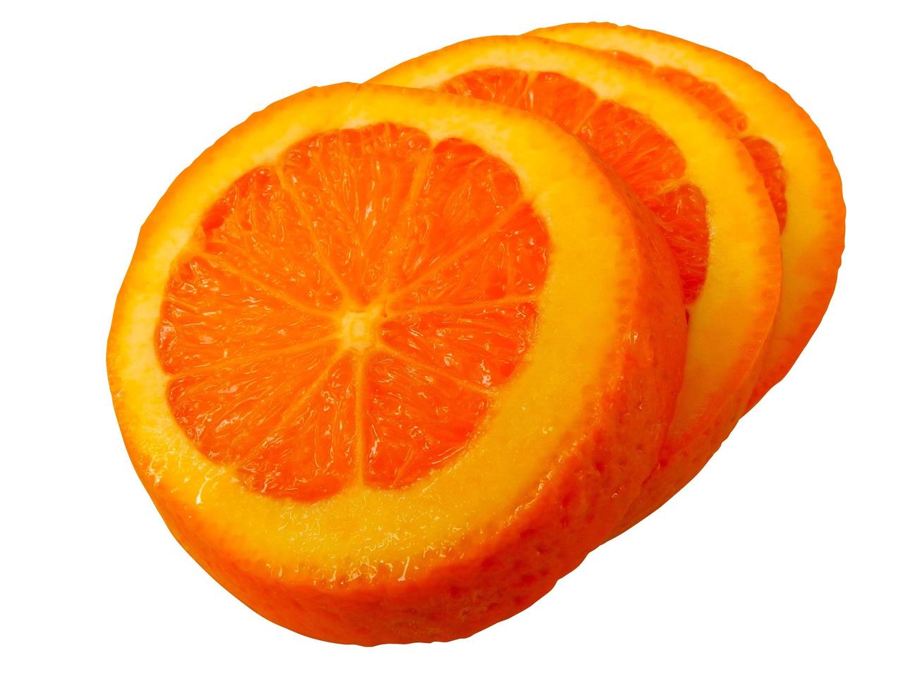 rodaja de naranja aislado sobre fondo blanco foto