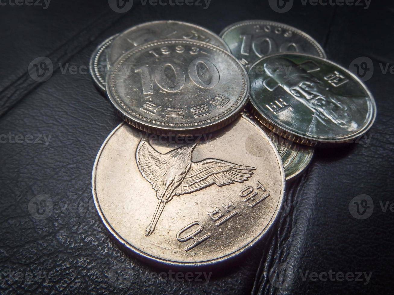 KOREAN COIN KOREA MONEY, CURRENCY, CONCEPT, BUSINESS photo