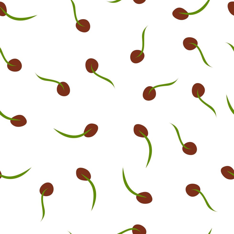 Seamless endless pattern with wheatgrass in cartoon hand drawn style on white background for textile, web design, packaging vector