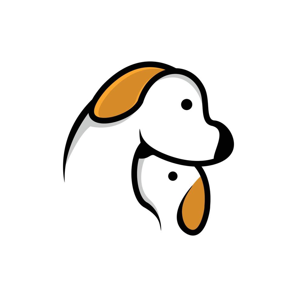 ilustración del diseño del logotipo de dos perros marrones vector
