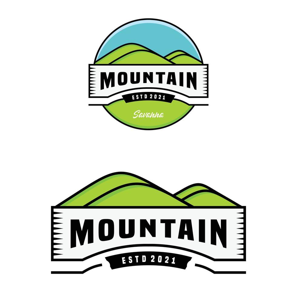 hermosa plantilla de diseño de logotipo de paisaje de montaña vector