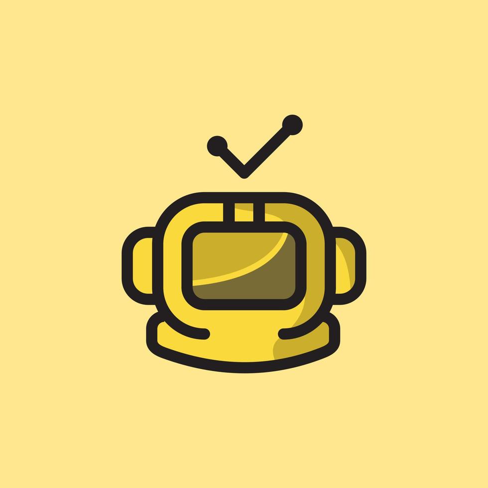 TV Astronaut logo design inspiration. In a flat style and minimalistic vector