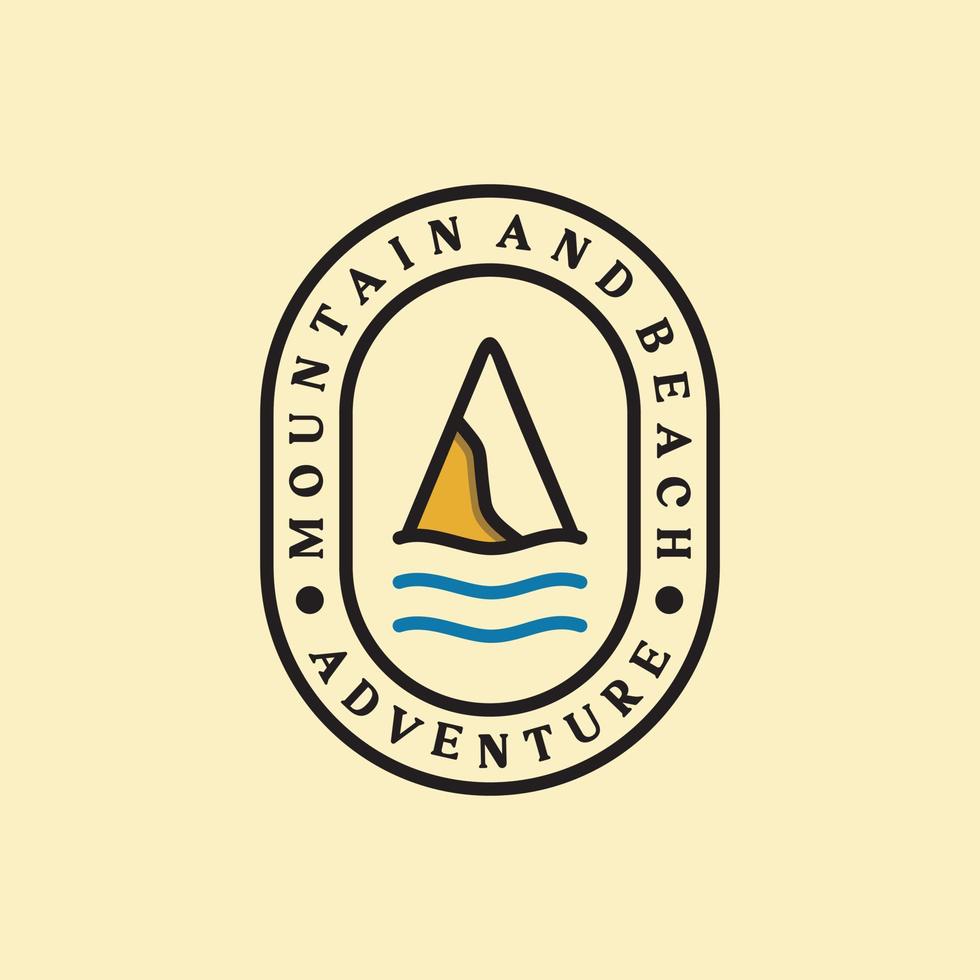 Beach and Mountain logo design inspiration. In the style of BADGE RETRO VINTAGE RUSTIC WESTERN SIMPLE HIPSTER vector