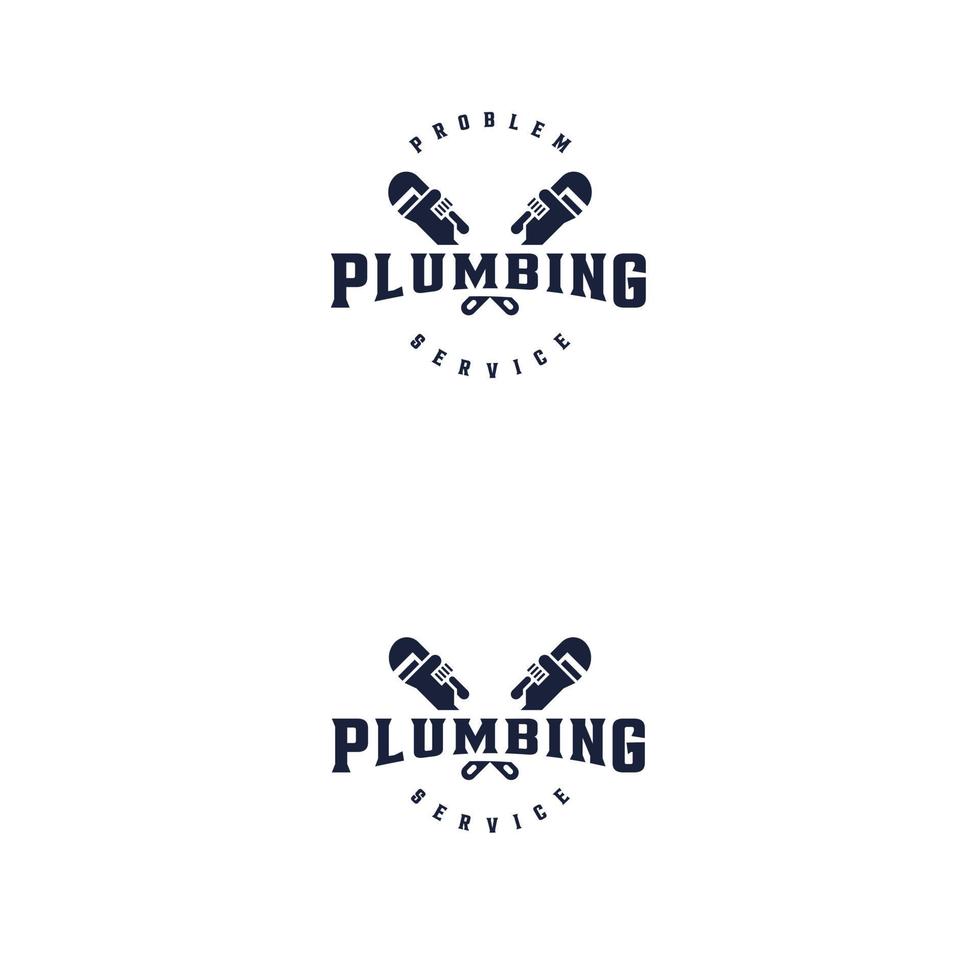 Plumbing logo design inspiration. water pipe service problem. Vintage Badge Retro Western Hipster style vector