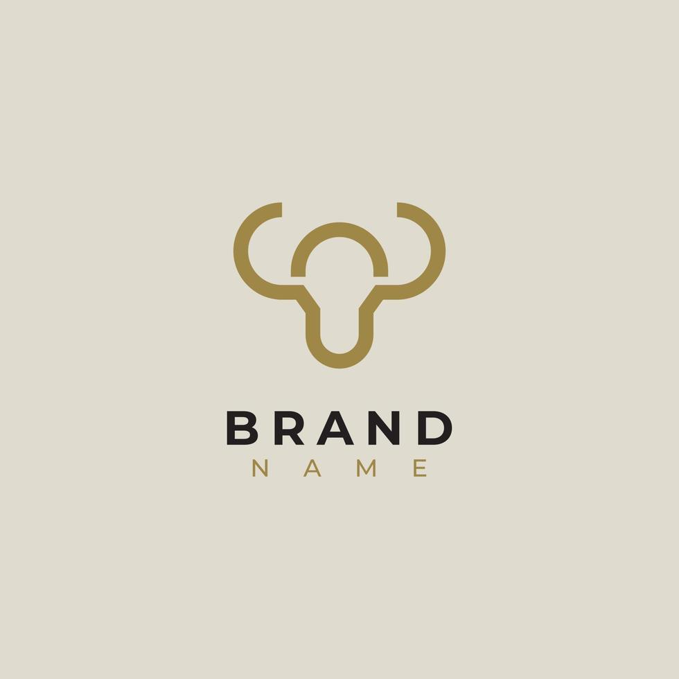 inspiración creativa para el diseño del logo del toro. fuerte. con un estilo minimalista y elegante vector