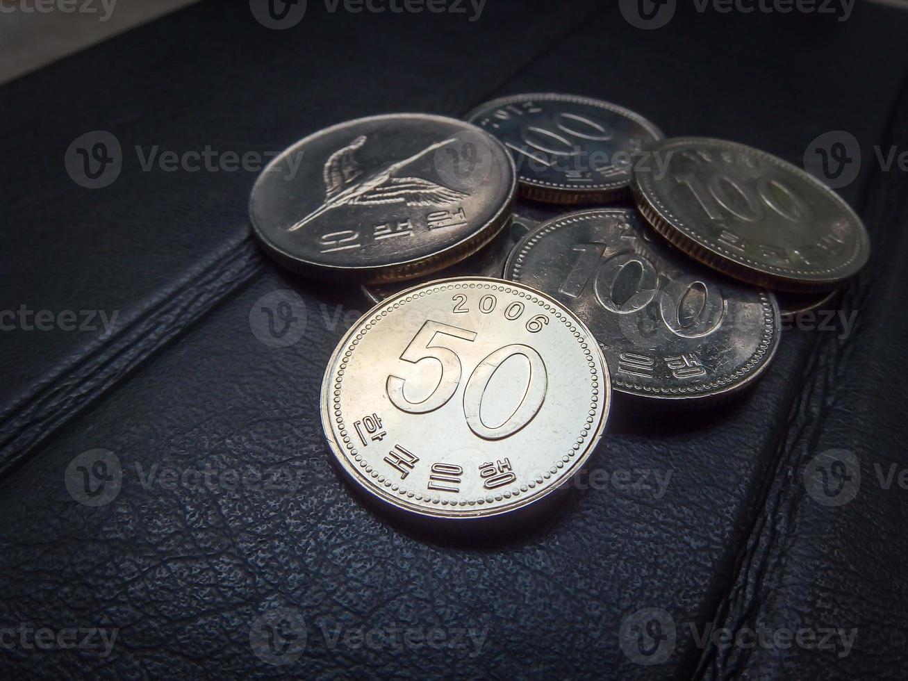 KOREAN COIN KOREA MONEY, CURRENCY, CONCEPT, BUSINESS photo