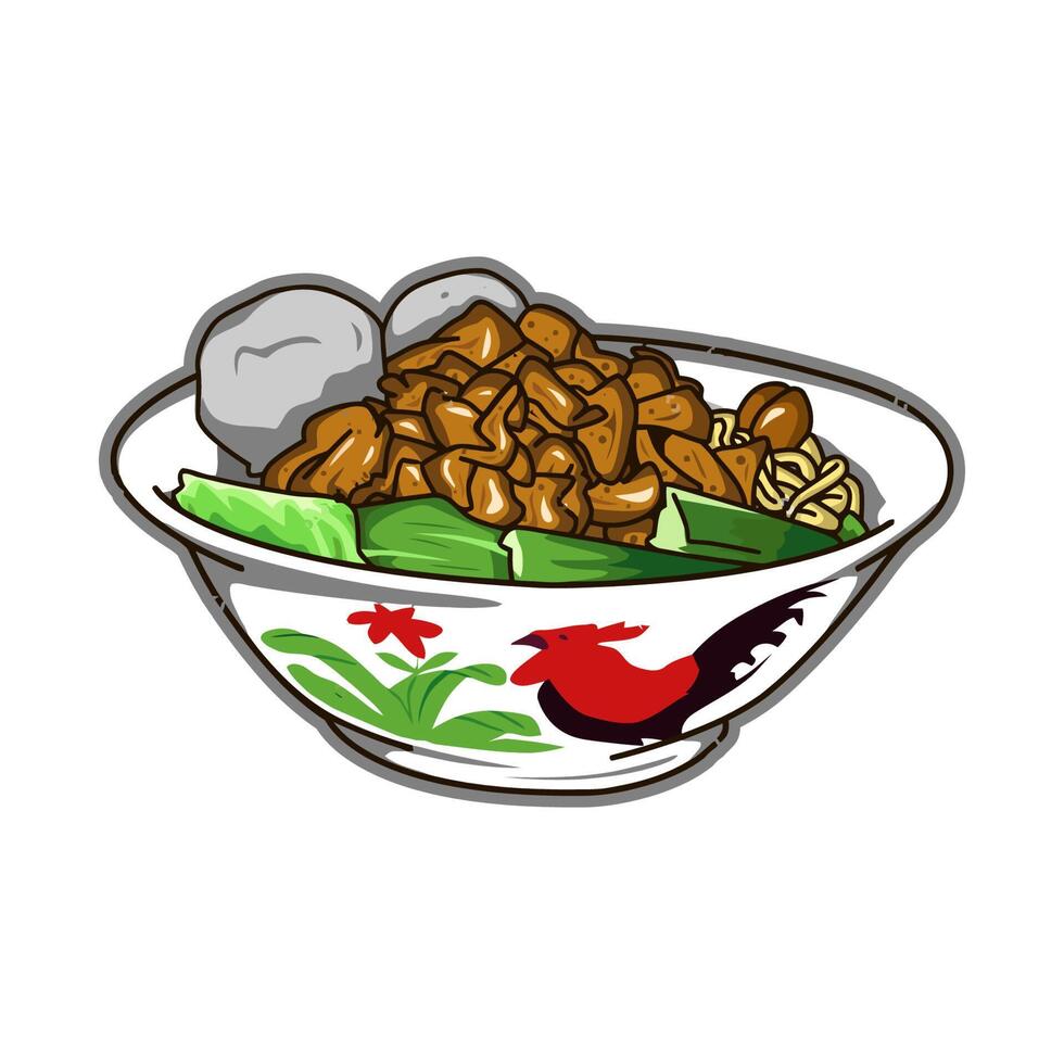 comida callejera tradicional indonesia vector