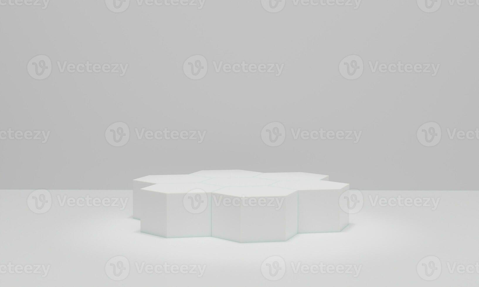 3d render. White podium minimal scene background. Empty space for display product. photo