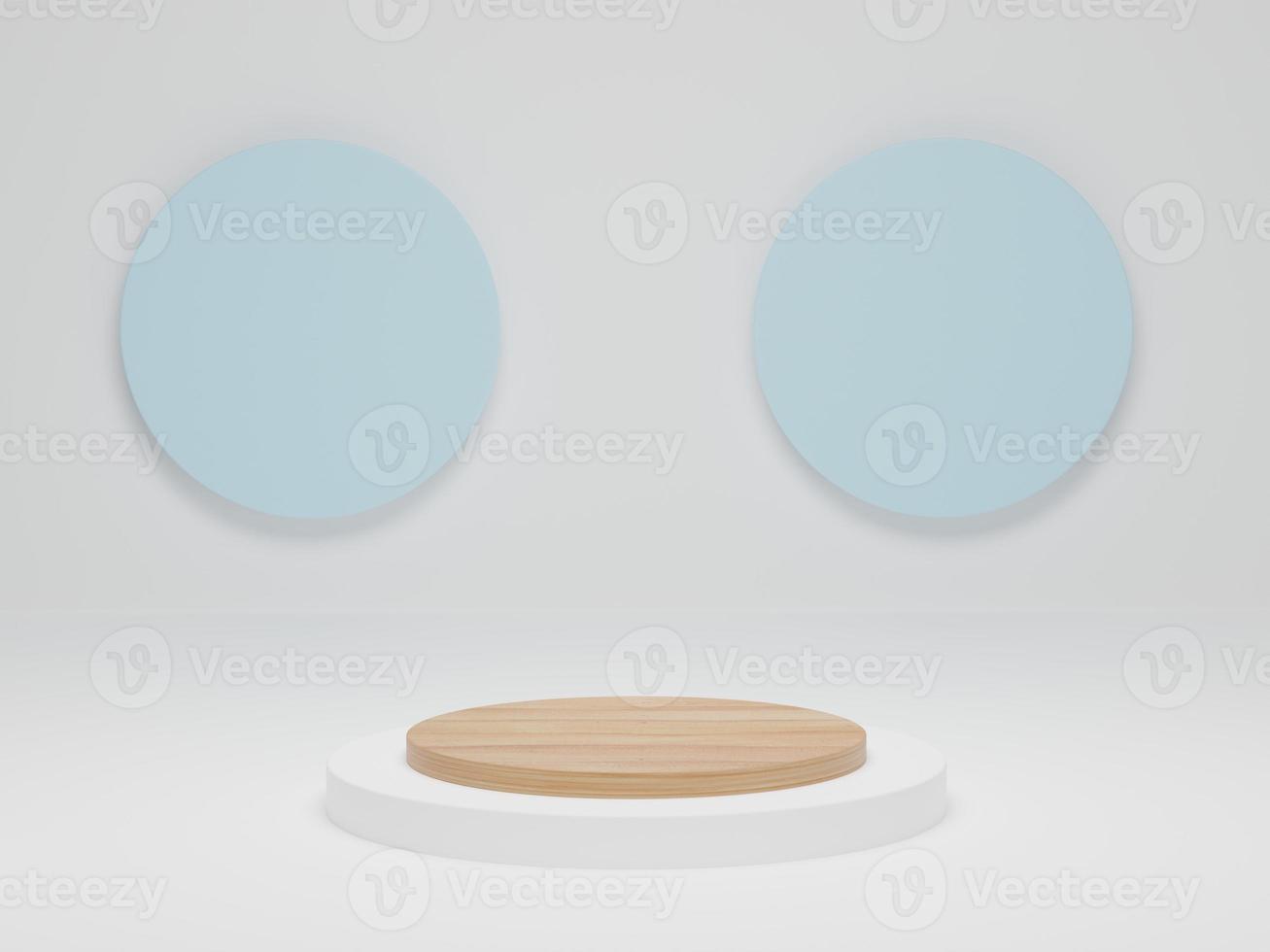 3d render. white podium minimal scene with geometric forms background. Mock up for cosmetics and beauty fashion product. photo