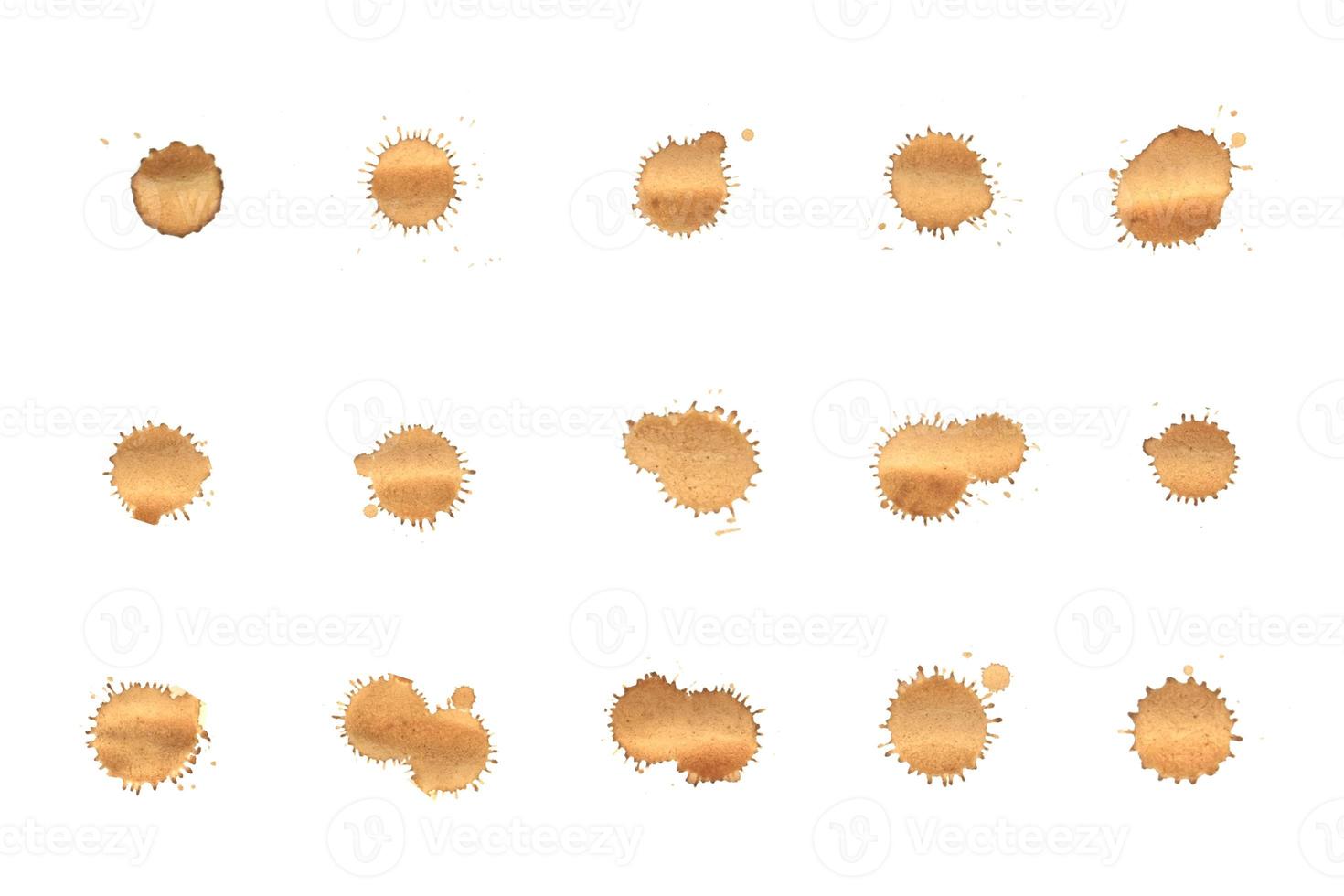 Coffee stains isolated clip art on white background. photo