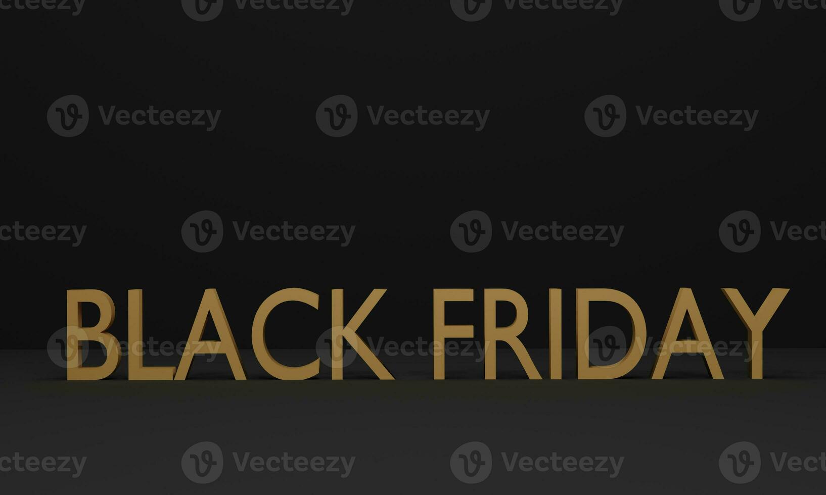 Black Friday golden letters, 3d rendering on black background. photo