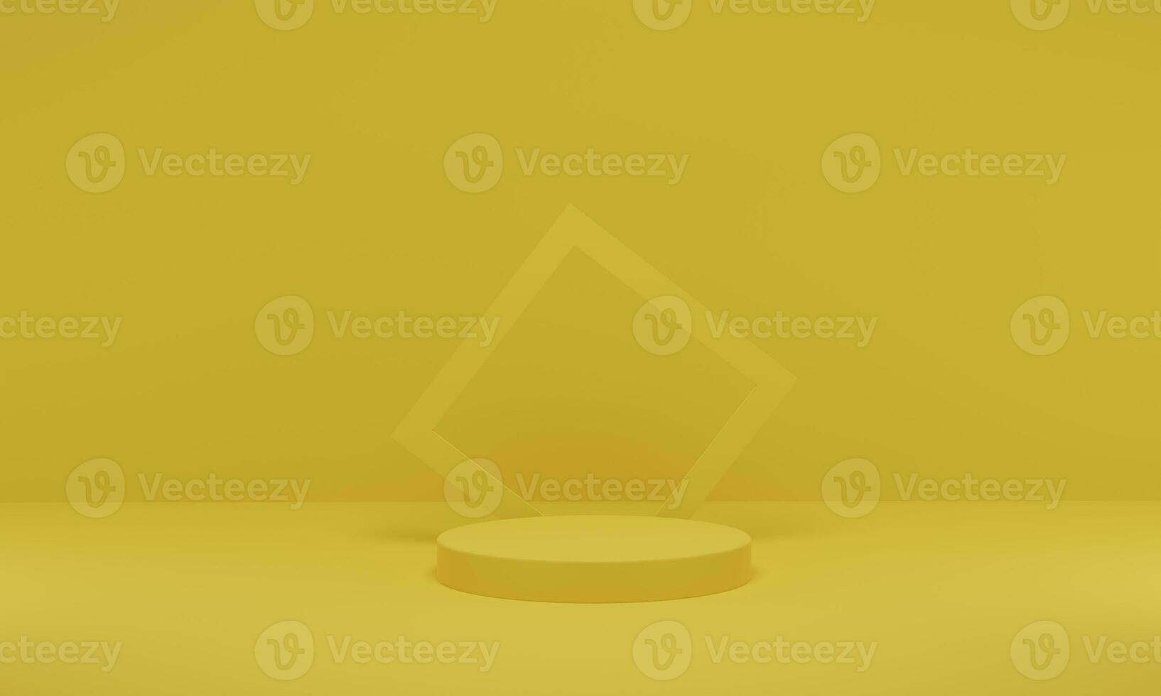 3D rendering. Yellow scene geometric shape podium stage for product promotion. Abstract minimalist design with empty space. photo