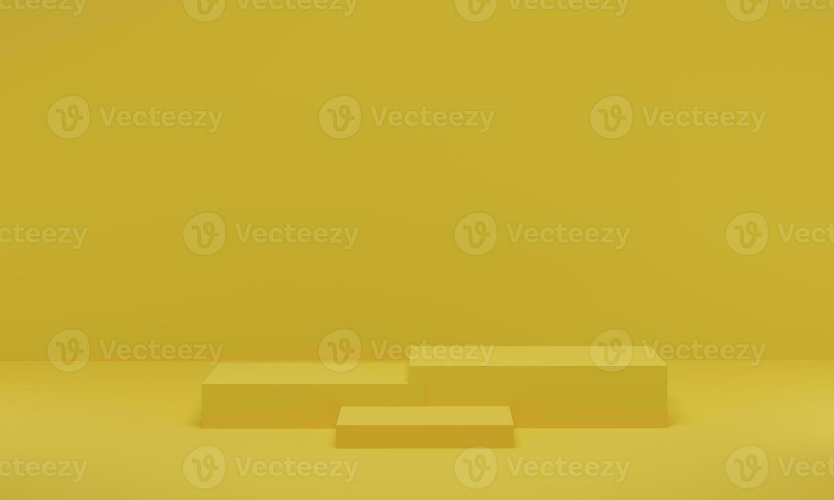 3D rendering. Yellow scene geometric shape podium stage for product promotion. Abstract minimalist design with empty space. photo