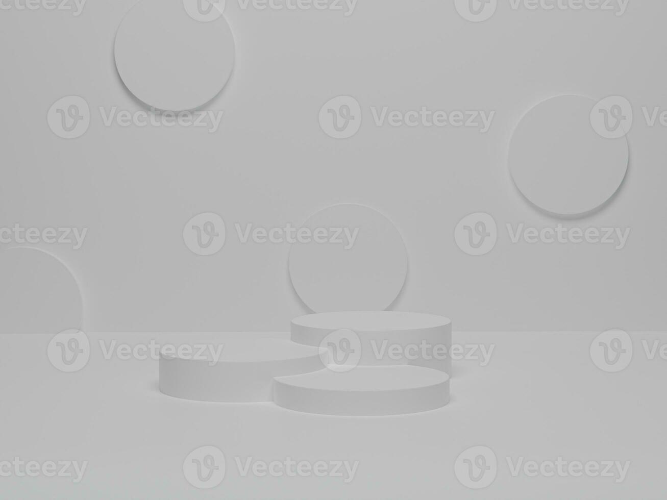 Background products minimal podium on white platform. Abstract minimalism with white background. 3d render, 3d illustration photo