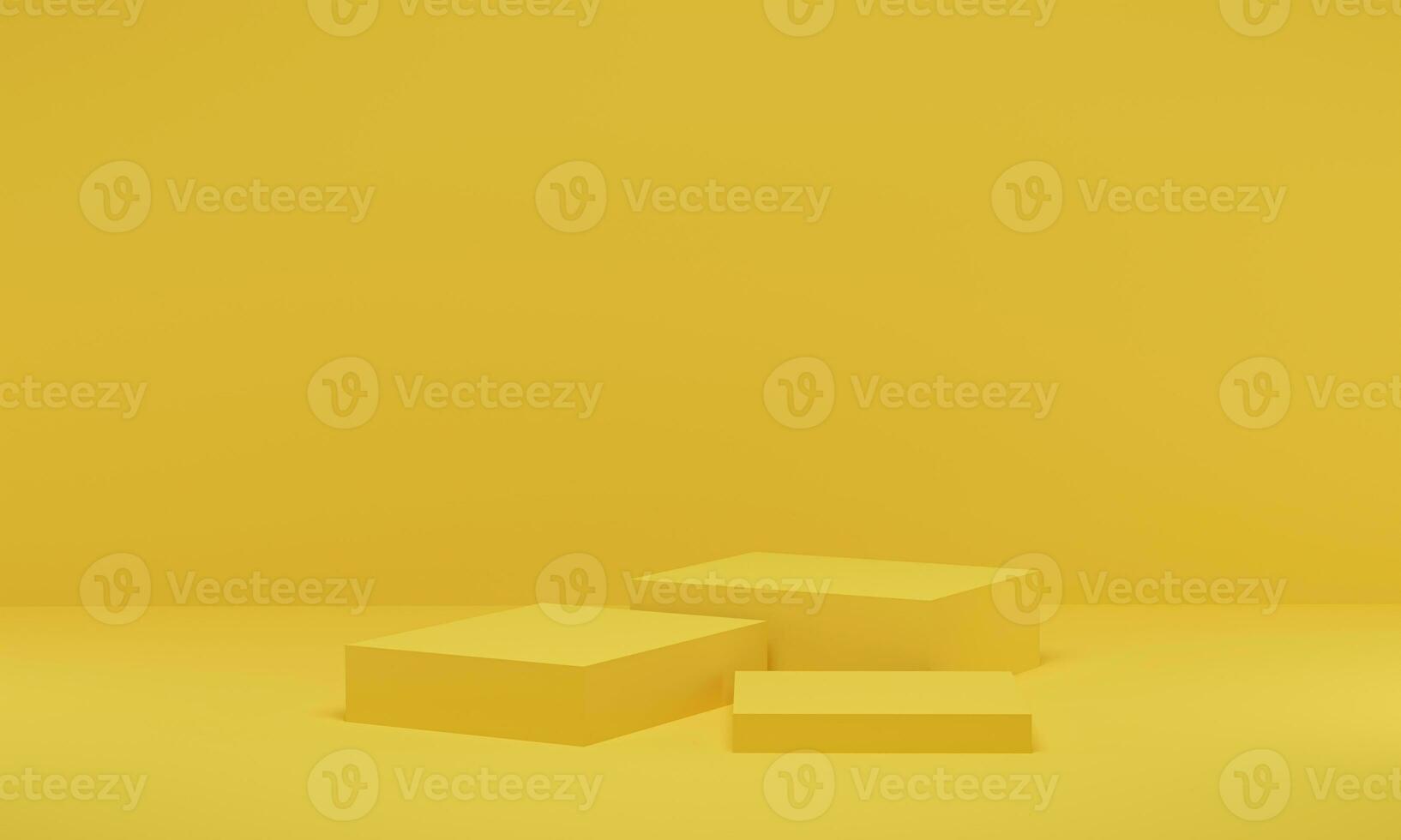 3D rendering. Yellow scene geometric shape podium stage for product promotion. Abstract minimalist design with empty space. photo