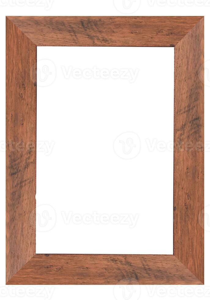 Wooden picture frame isolated on white background. with clipping path. photo