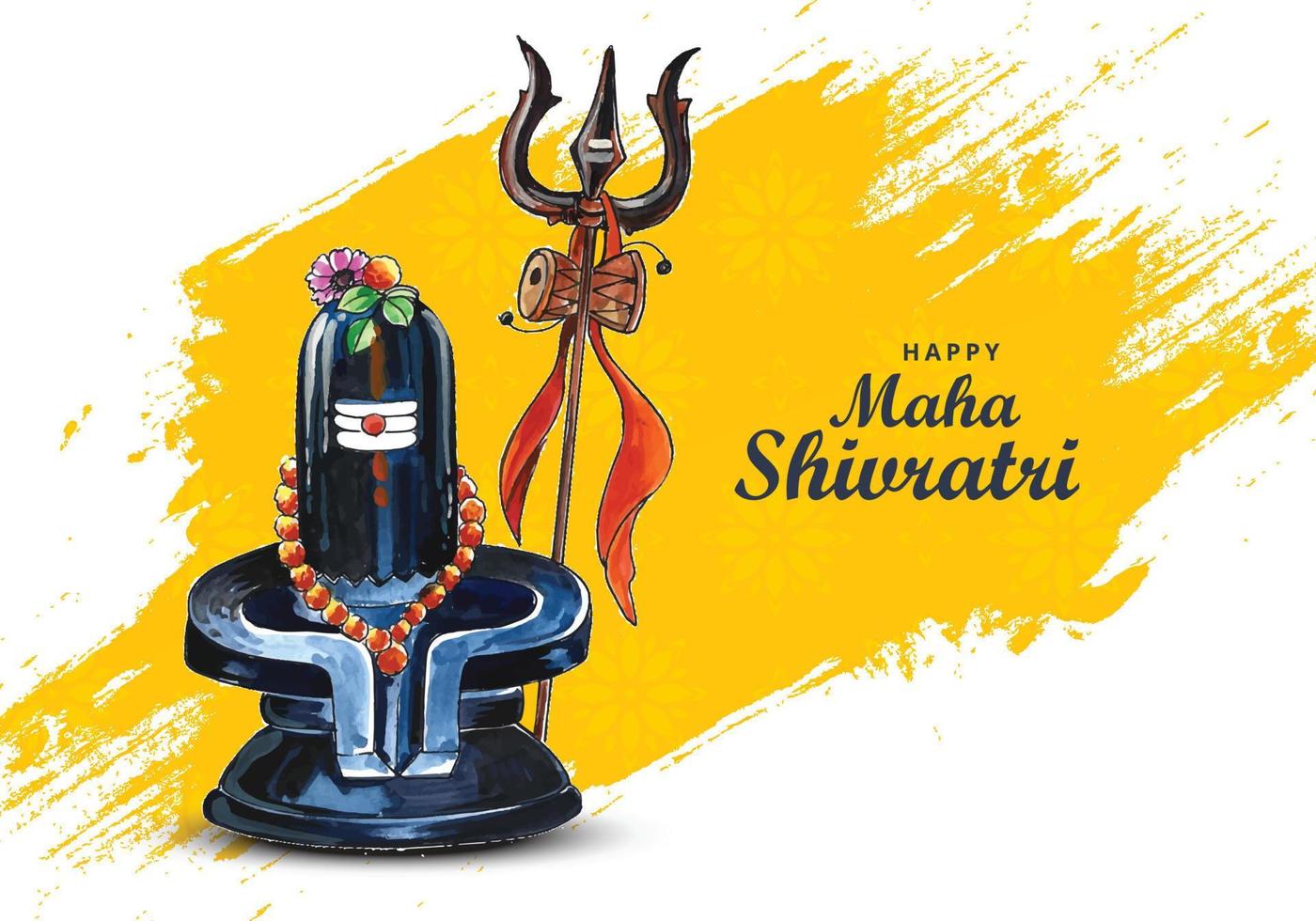 Maha shivratri festival background with shiv ling card design vector