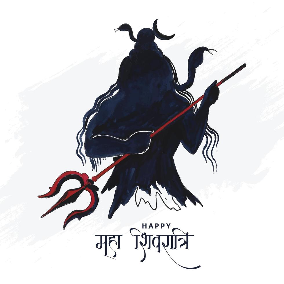 Lord shiva indian god of hindu for maha shivratri card background vector