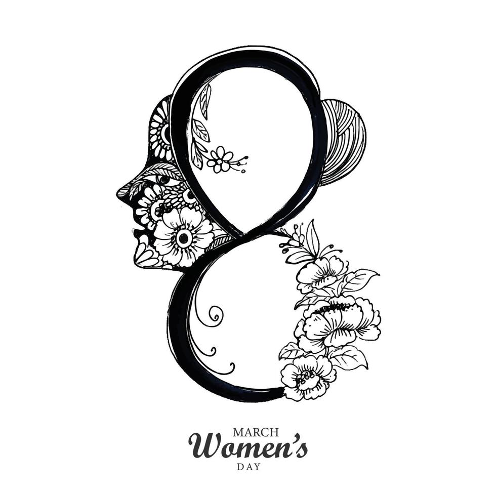 Beautiful happy womens day card background vector