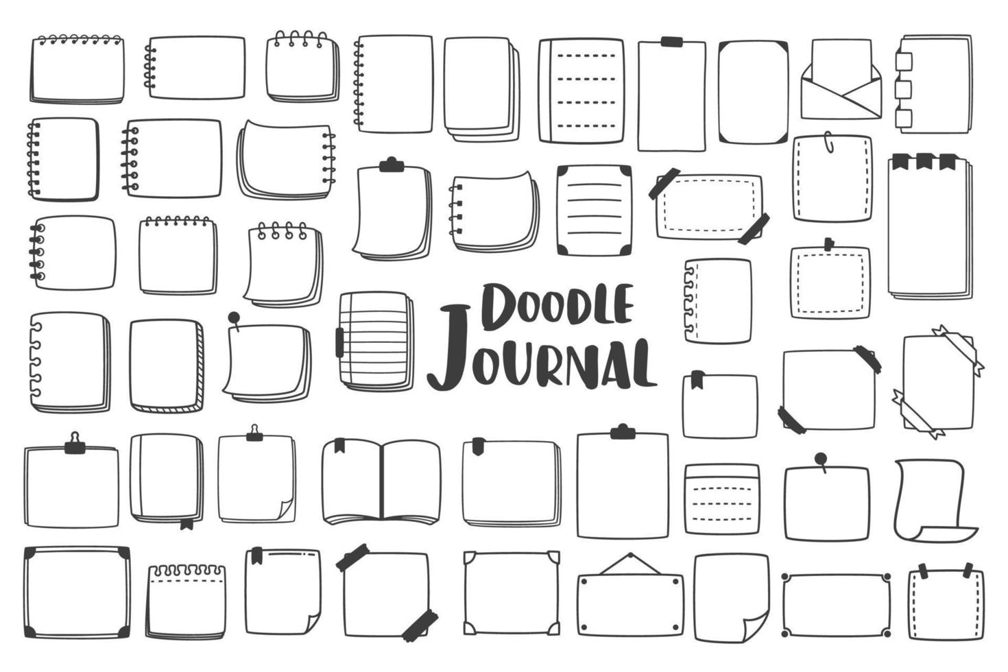 Bullet journal doodle set. hand drawn planner notebook elements vector