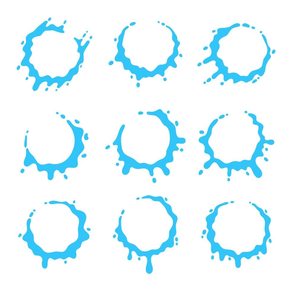 splashing water circle text frame For decorating Songkran festival posters. vector