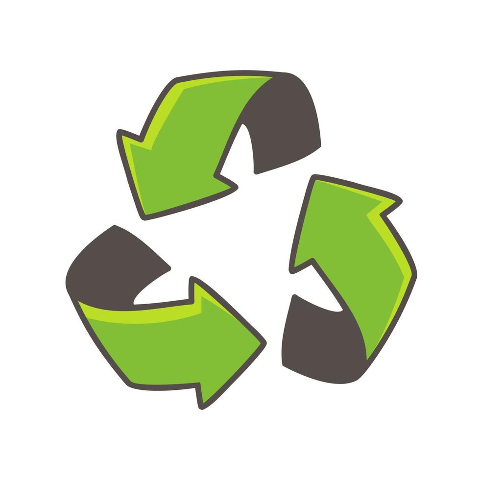hand drawn triangular swirl arrow recycling concept vector