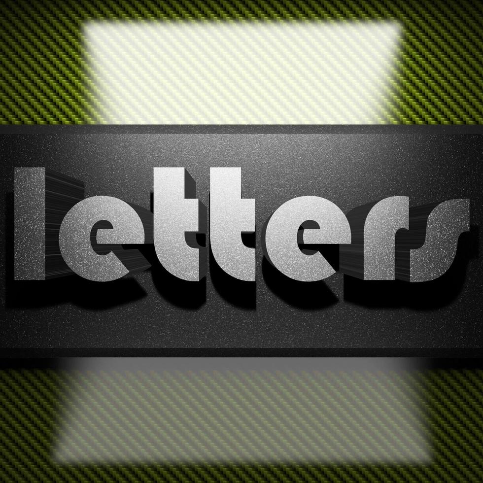 letters word of iron on carbon photo