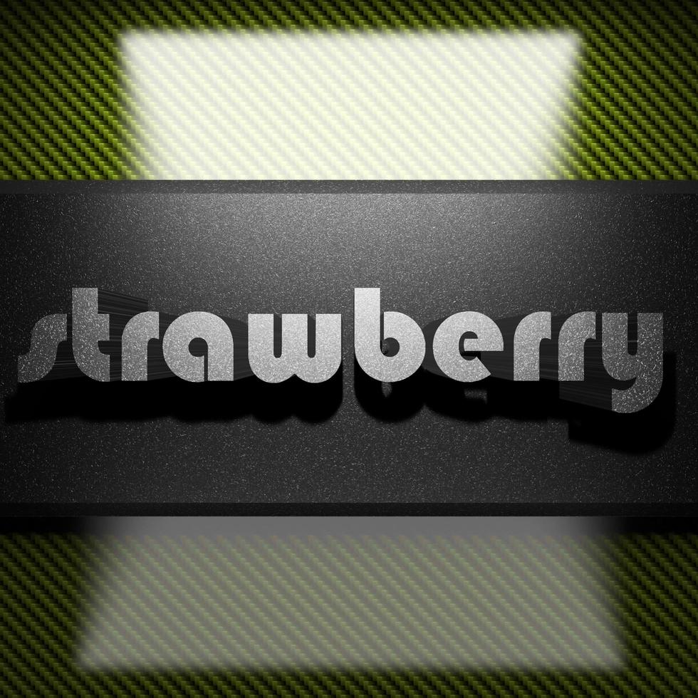 strawberry word of iron on carbon photo