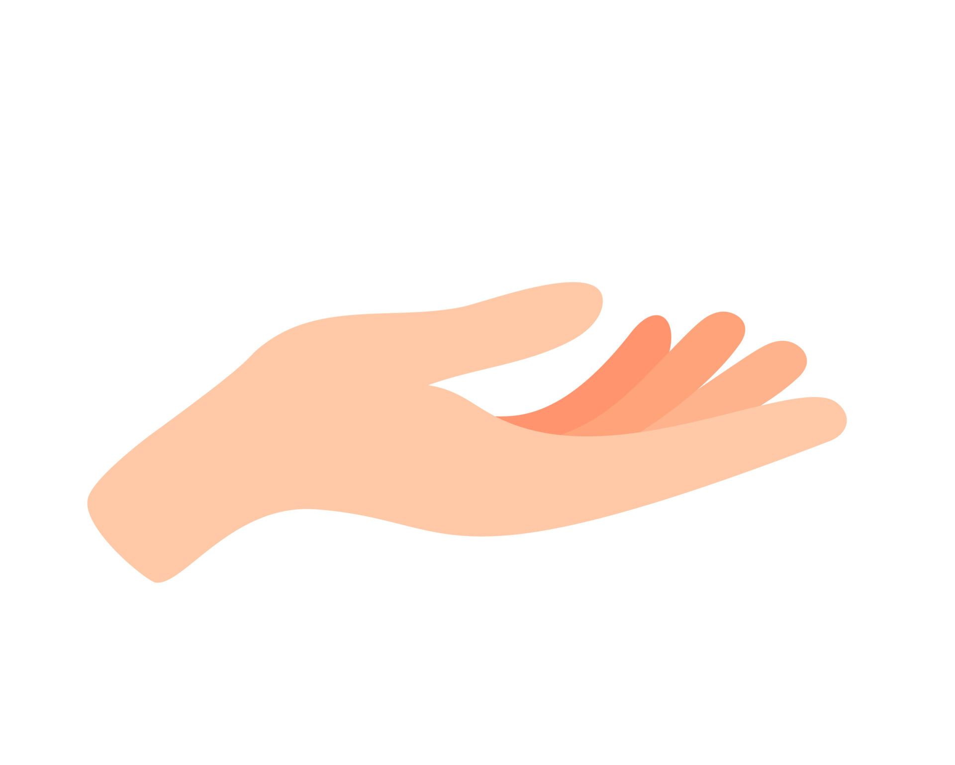 Facing up womans hand vector illustration isolated on white background