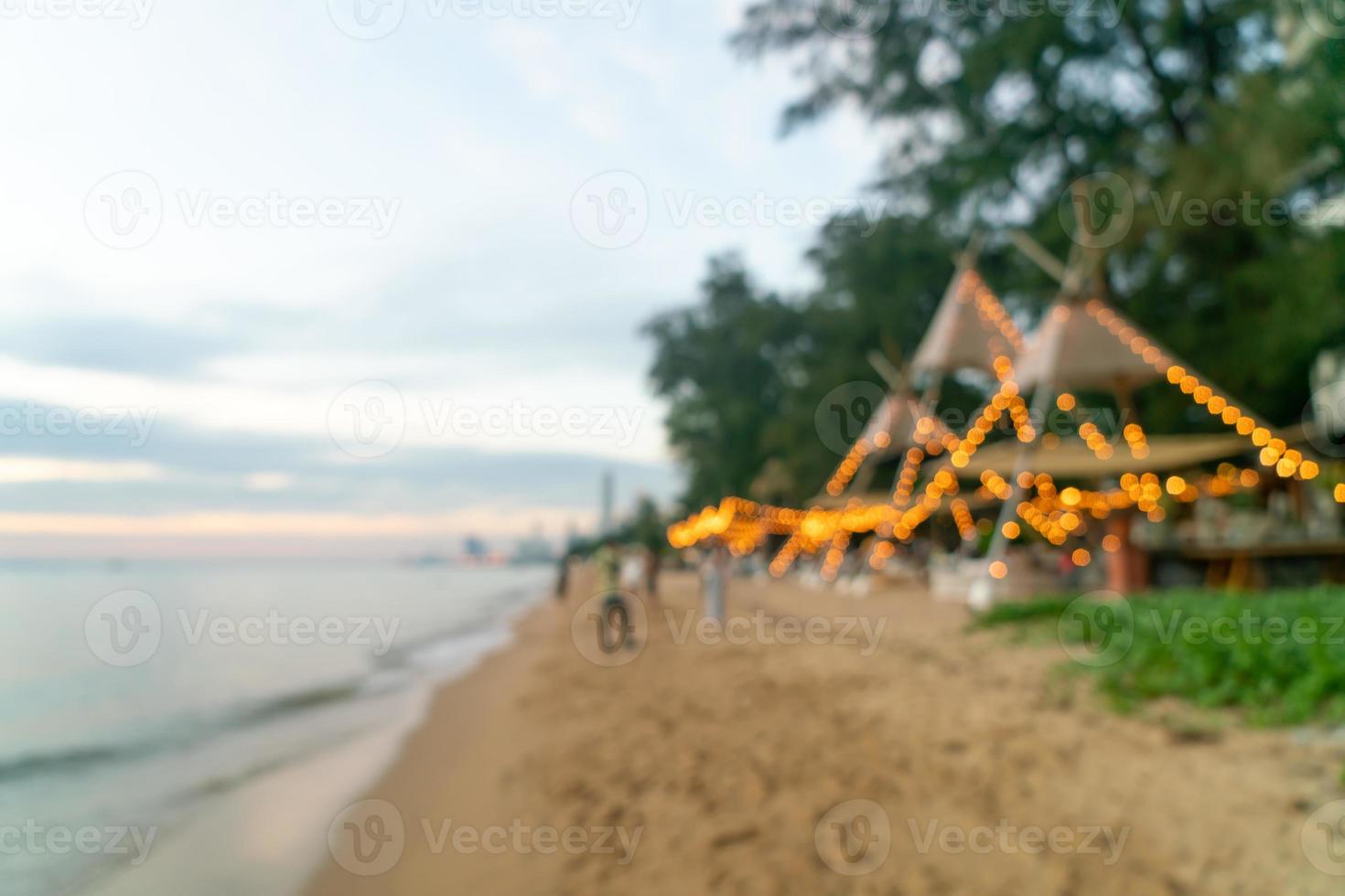abstract blur beach cafe restaurant for background photo
