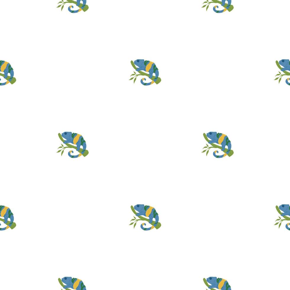 Chameleon seamless pattern. Background of tropical lizard. vector