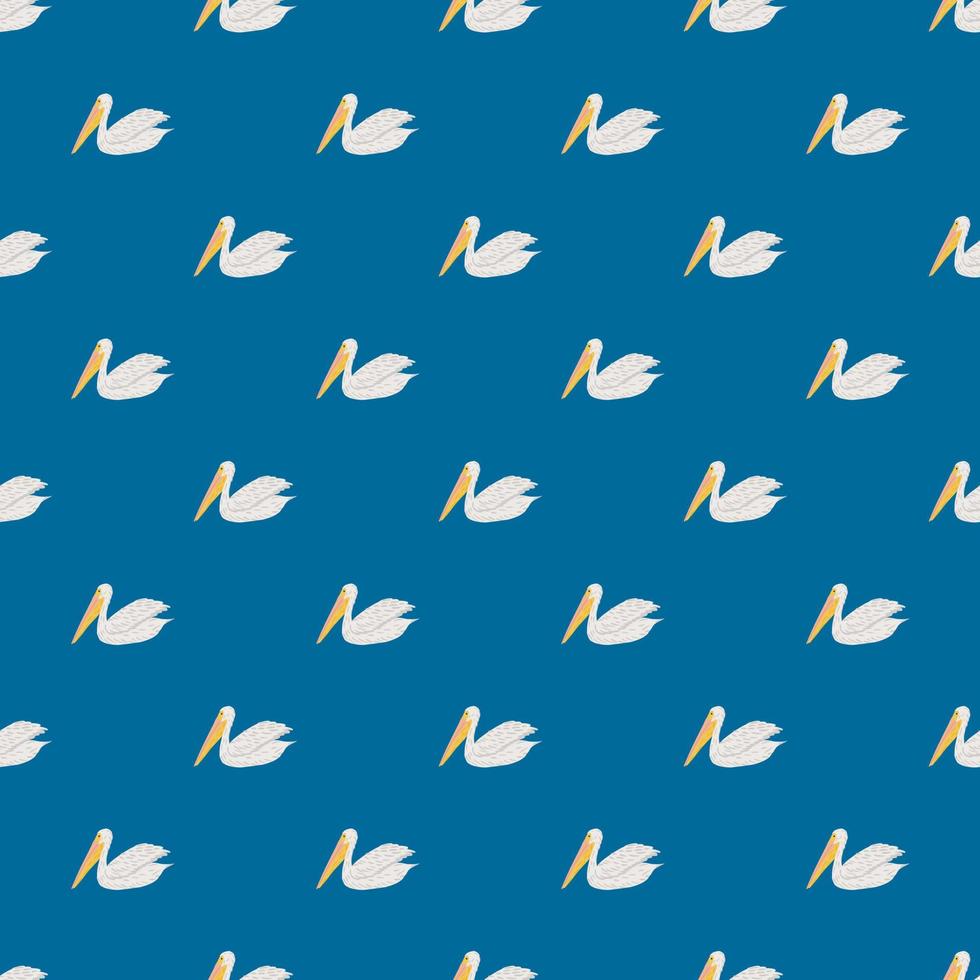 Pelican sitting seamless pattern. Background of sea birds. vector