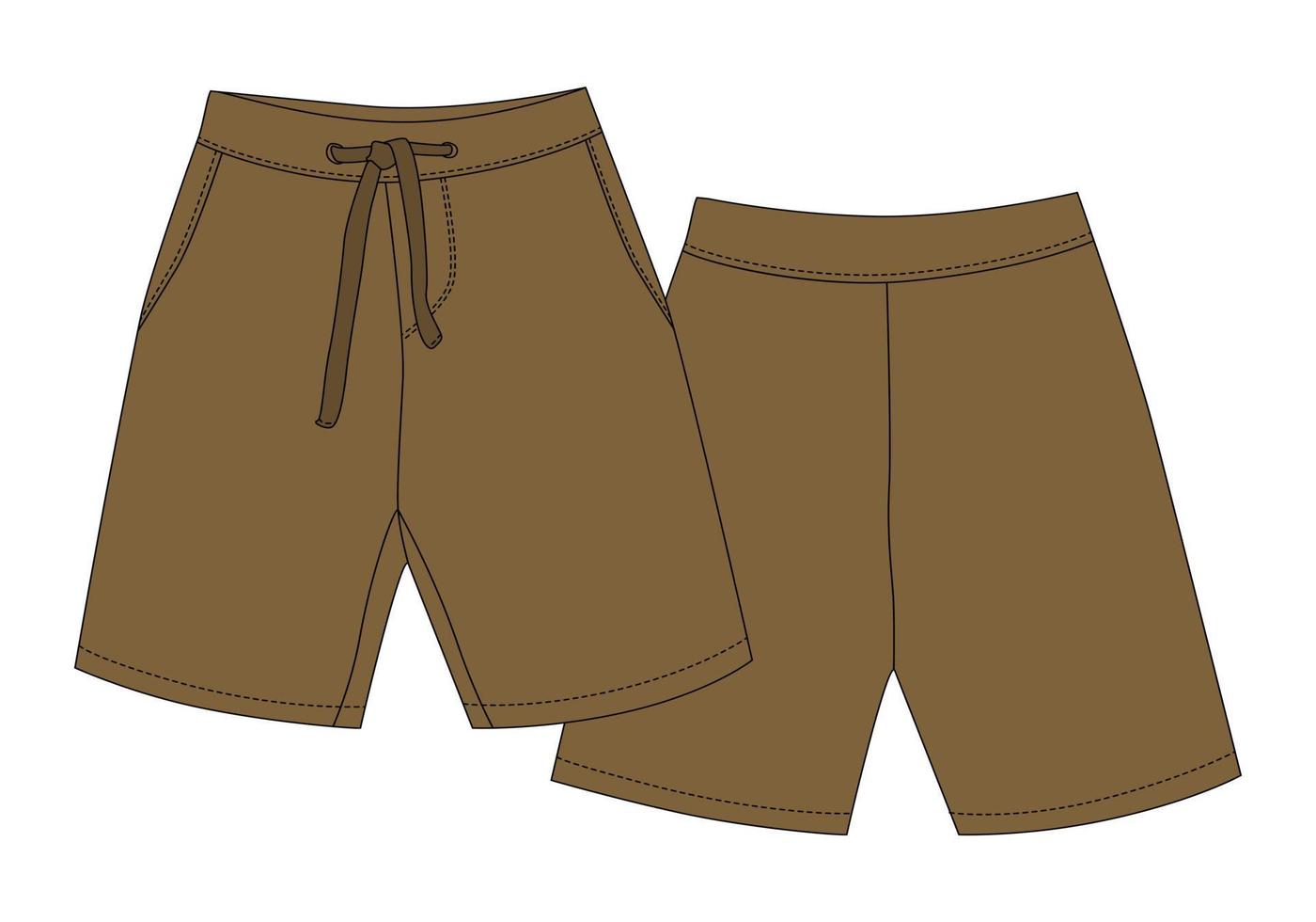 Technical sketch sport shorts pants design. vector