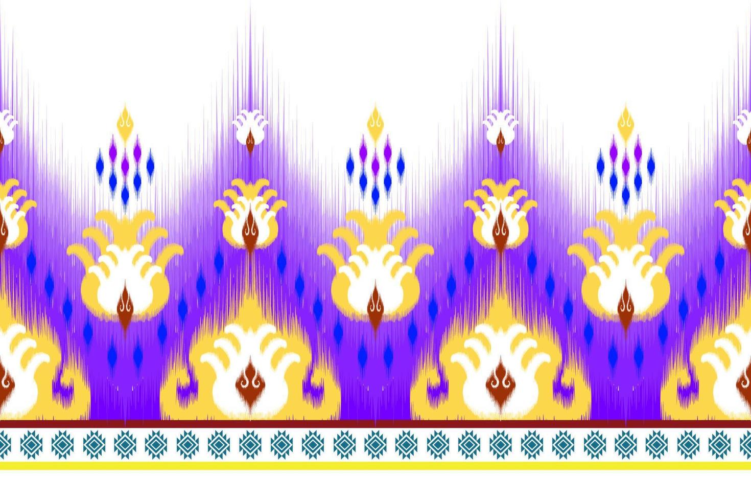 diseño de patrones sin fisuras étnicos ikat. tela azteca alfombra mandala ornamento chevron textil decoración papel tapiz. Fondo de ilustraciones vectoriales de bordado tradicional indio africano de Turquía tribal vector