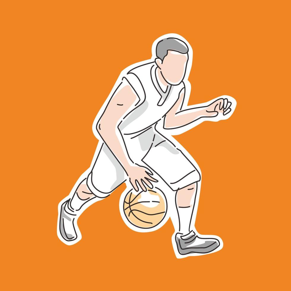 jugador de baloncesto con pelota vector