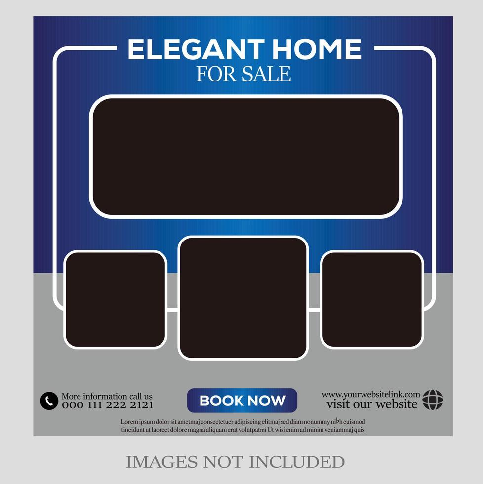 Real estate social media post web banner Pro Vector