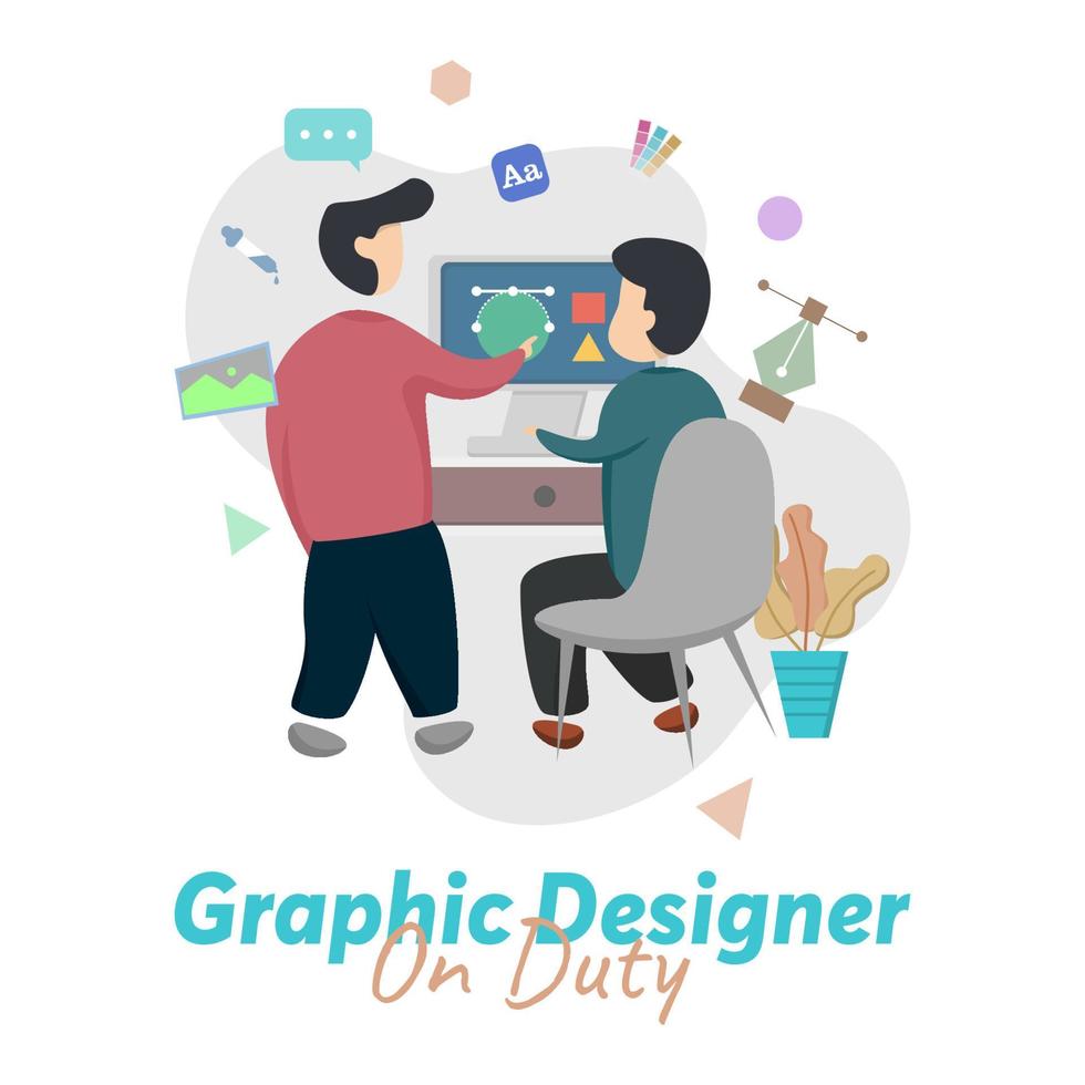 Graphic Designer On Duty vector
