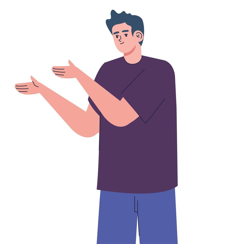 male with hand pointing vector