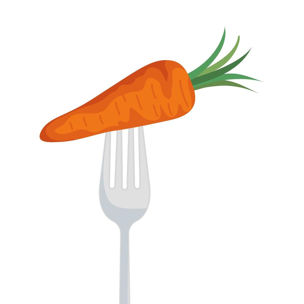 carrot on fork vector design