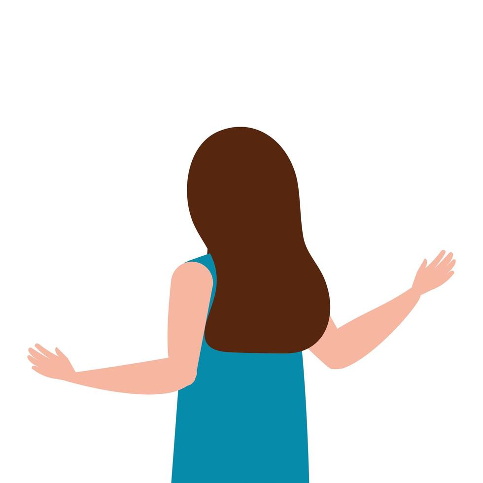 Isolated avatar woman backwards vector design