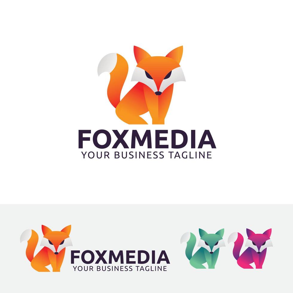 Fox animal concept logo design template vector