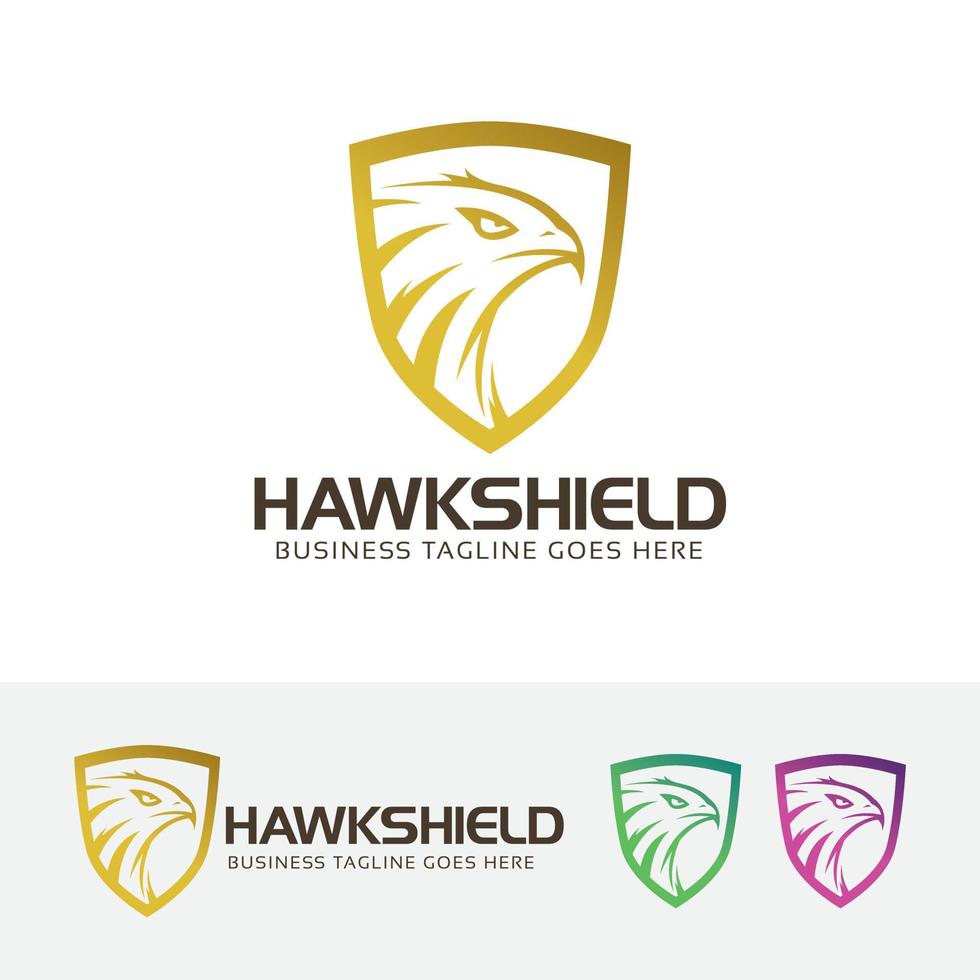 Hawk shield vector logo design