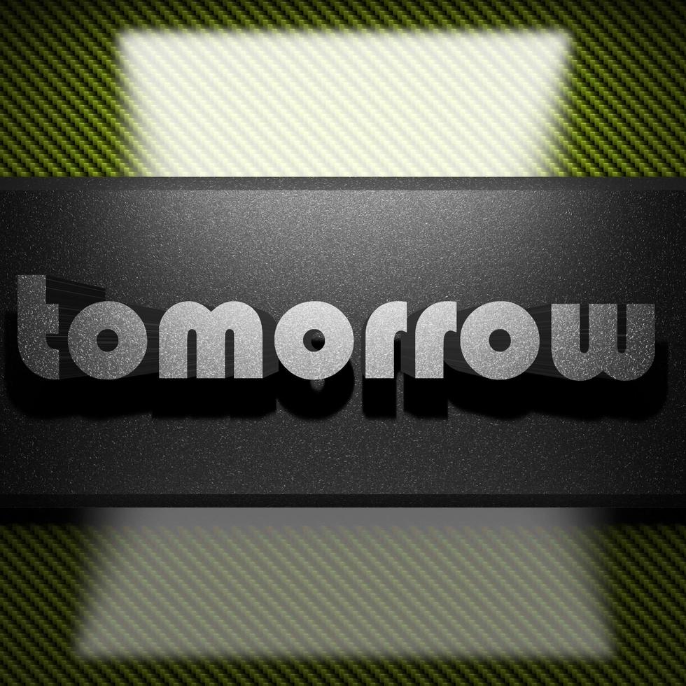 tomorrow word of iron on carbon photo