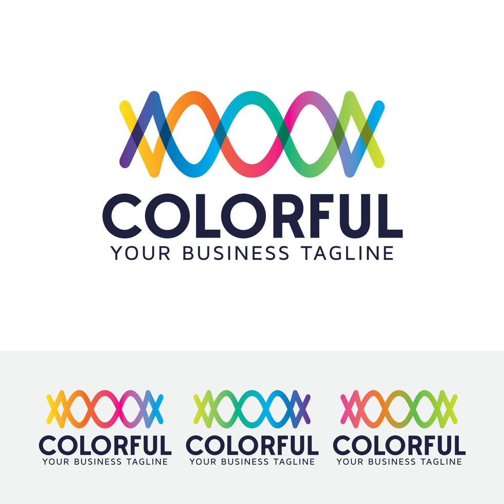 Colorful art logo design template vector