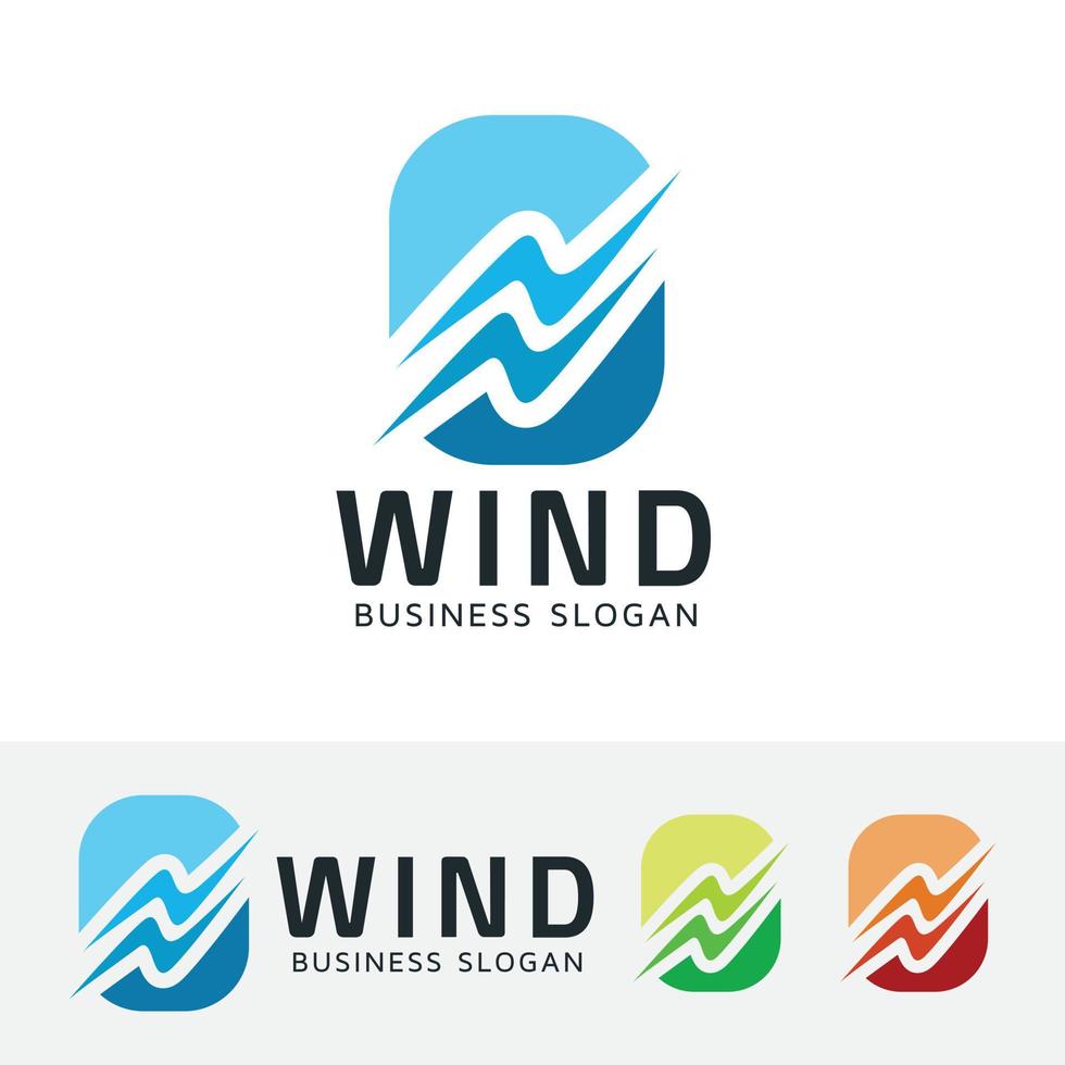 Wind vector concept logo design