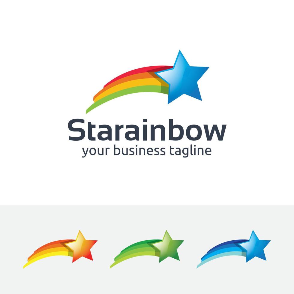 diseño de logotipo de vector de estrella y arco iris