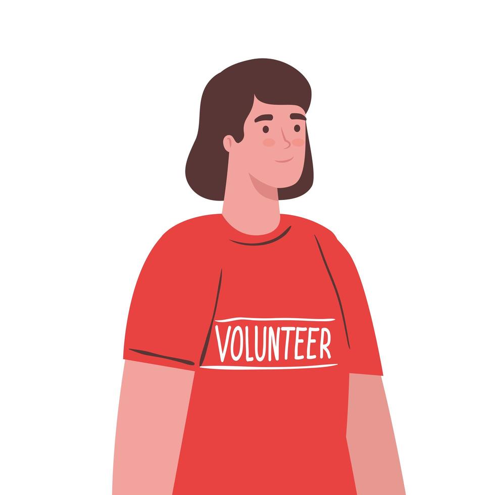 mujer con diseño de vector de camiseta voluntaria