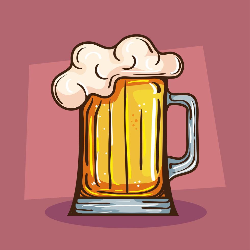 mug of beer and foam vector