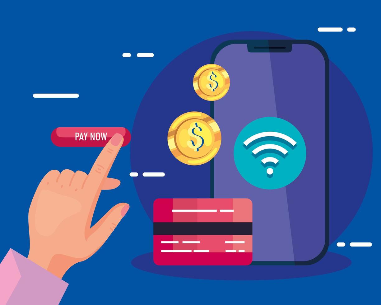poster of mobile payment vector